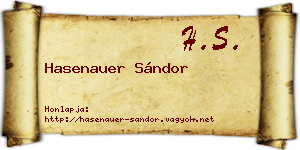 Hasenauer Sándor névjegykártya